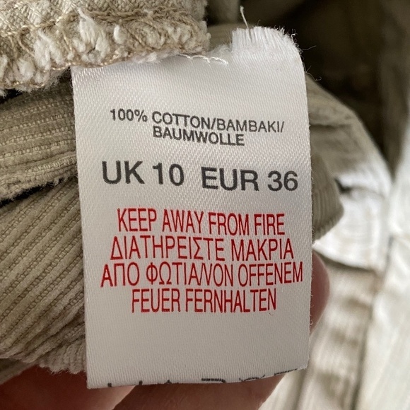 River‎ Island Women's Cream Corduroy Button Mini Skirt Size UK10 - Picture 7 of 14